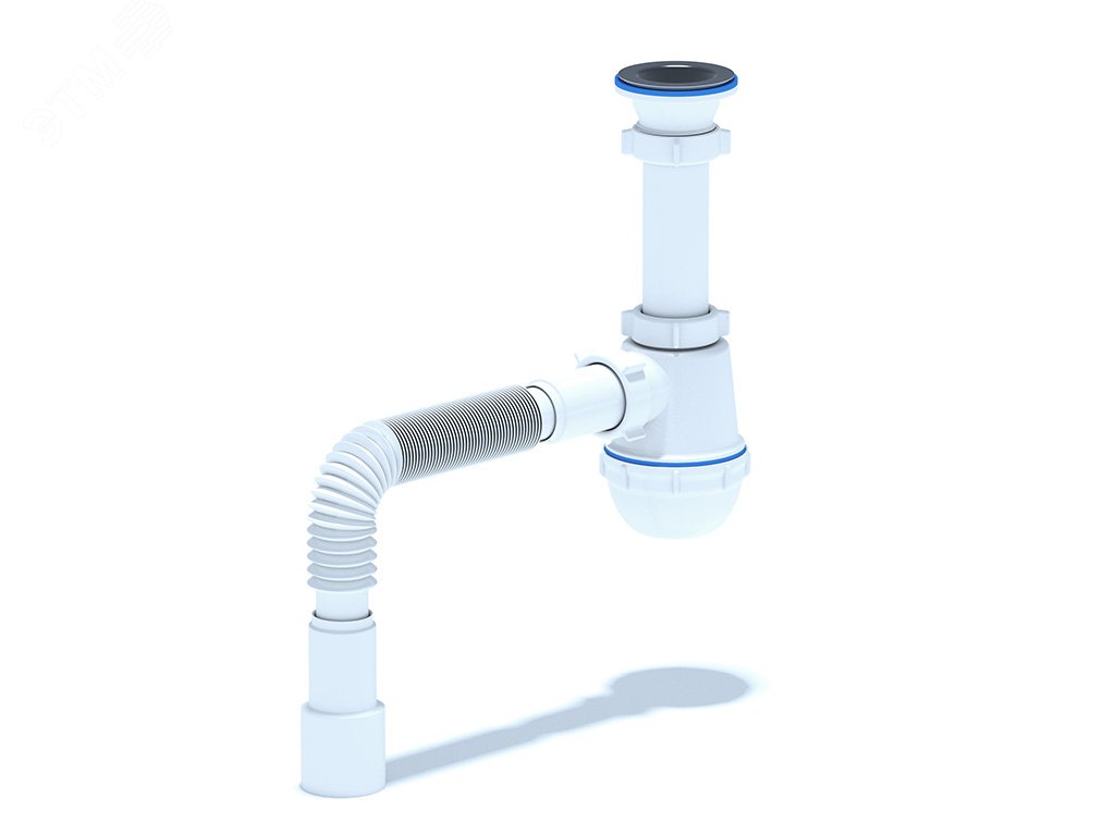 Изображение товара Сифон для мойки АНИ Грот 1 1/2'X40 с гибкой трубой 40х40/50