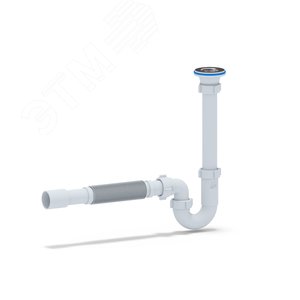 Изображение товара Сифон прямоточный для умывальника АНИ 1 1/4'х 32 сгибкой трубой 32х32/40 (шт)