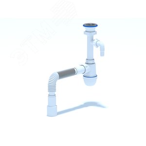 Изображение товара Сифон для умывальника АНИ 1 1/2'X40 с отводом для стиральноймашины с гибкой трубой 40х40/50 (шт)