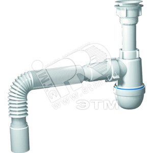 Изображение товара Сифон для мойки АНИ Варяг пластмассовый выпуск с гибкой трубой 40х40 (шт)