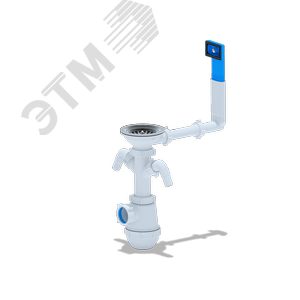 Изображение товара Сифон для мойки АНИ Грот 3 1/2'X40 с двумя отводами для стиральной и посудомоечной машины с переливом (шт)