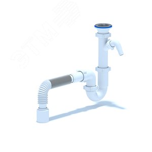 Изображение товара Сифон для мойки АНИ 1 1/2'X40 прямоточный c отводом для стиральной машины с гибкой трубой 40х50 (шт)