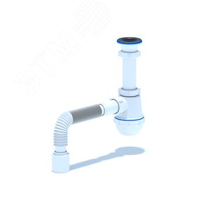 Изображение товара Сифон для мойки АНИ Грот 1 1/2'X40 с гибкой трубой 40х50 (шт)