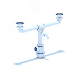 Изображение товара Сифон для мойки АНИ Грот 1 1/2'X40 двойной с отводом для стиральной машины (шт)