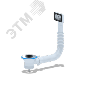 Изображение товара Перелив для мойки 1 1/2' гибкий с прямоугольным вертикальным корпусом (шт)
