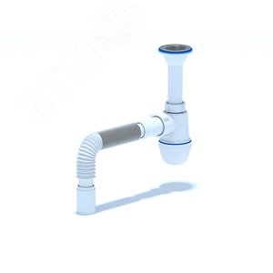 Изображение товара Сифон для умывальника АНИ 1 1/2'X40 литой выпуск с гибкой трубой 40х40 (шт)