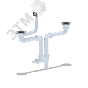 Изображение товара Набор для двойного универсального разноуровневого сифона 600 мм с выпуском 3 1/2' (шт)