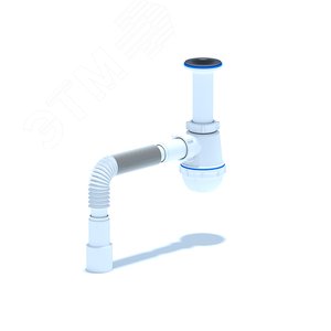 Изображение товара Сифон для мойки АНИ Грот 1 1/2'X40 литой выпуск с гибкой трубой 40х40/50 (шт)