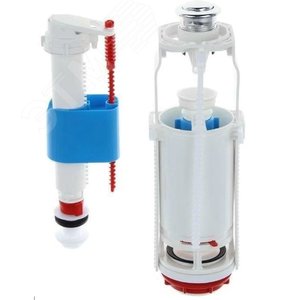 Изображение товара Набор для бачка унитаза с боковой подводкой 1/2' с латунным щтуцером двойная кнопка, хром (шт)