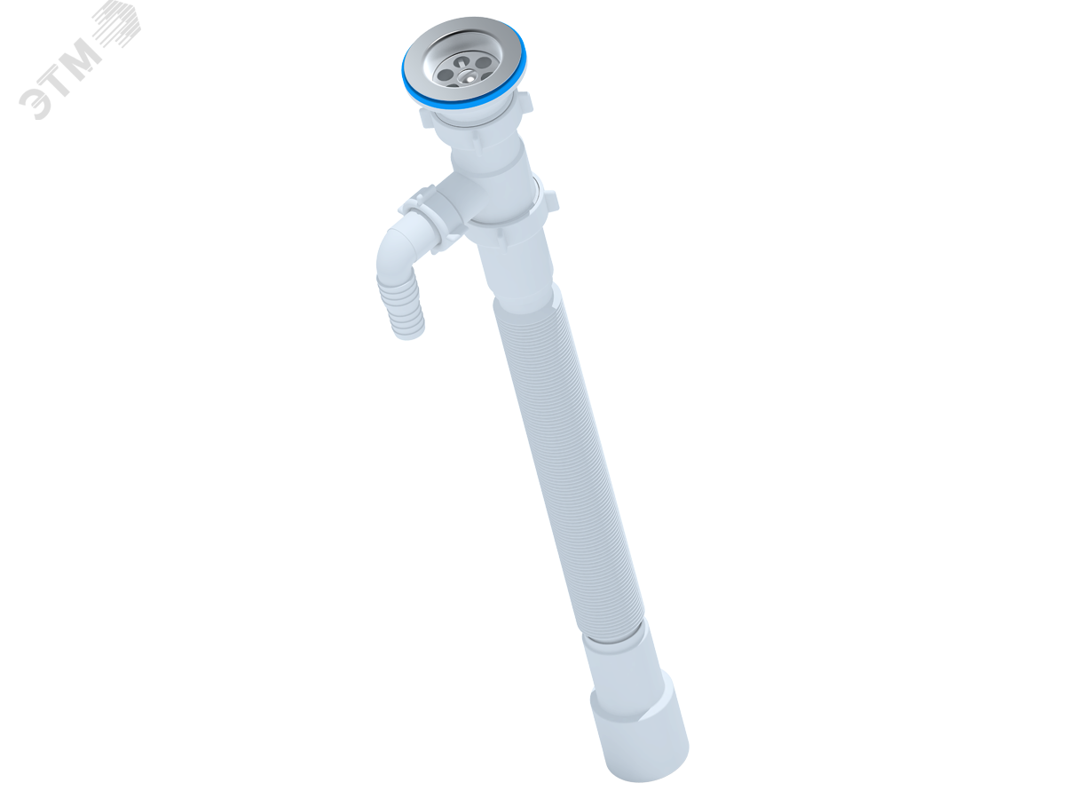 Изображение товара Гофрированный сифон 1 1/2'x40/50 удлиненный для стиральной машины