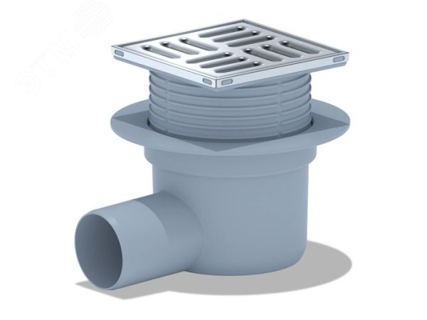 Изображение товара Горизонтальный трап выпуск 50 из нержавеющей стали с сухим затвором 10х10 см