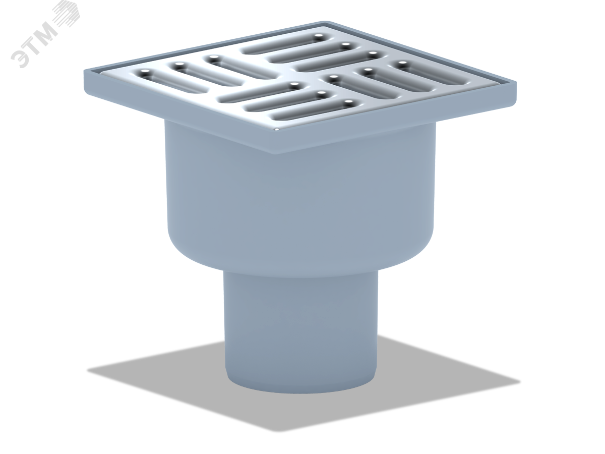 Изображение товара Трап вертикальный выпуск 50 с решеткой 10х10 см нержавеющая сталь