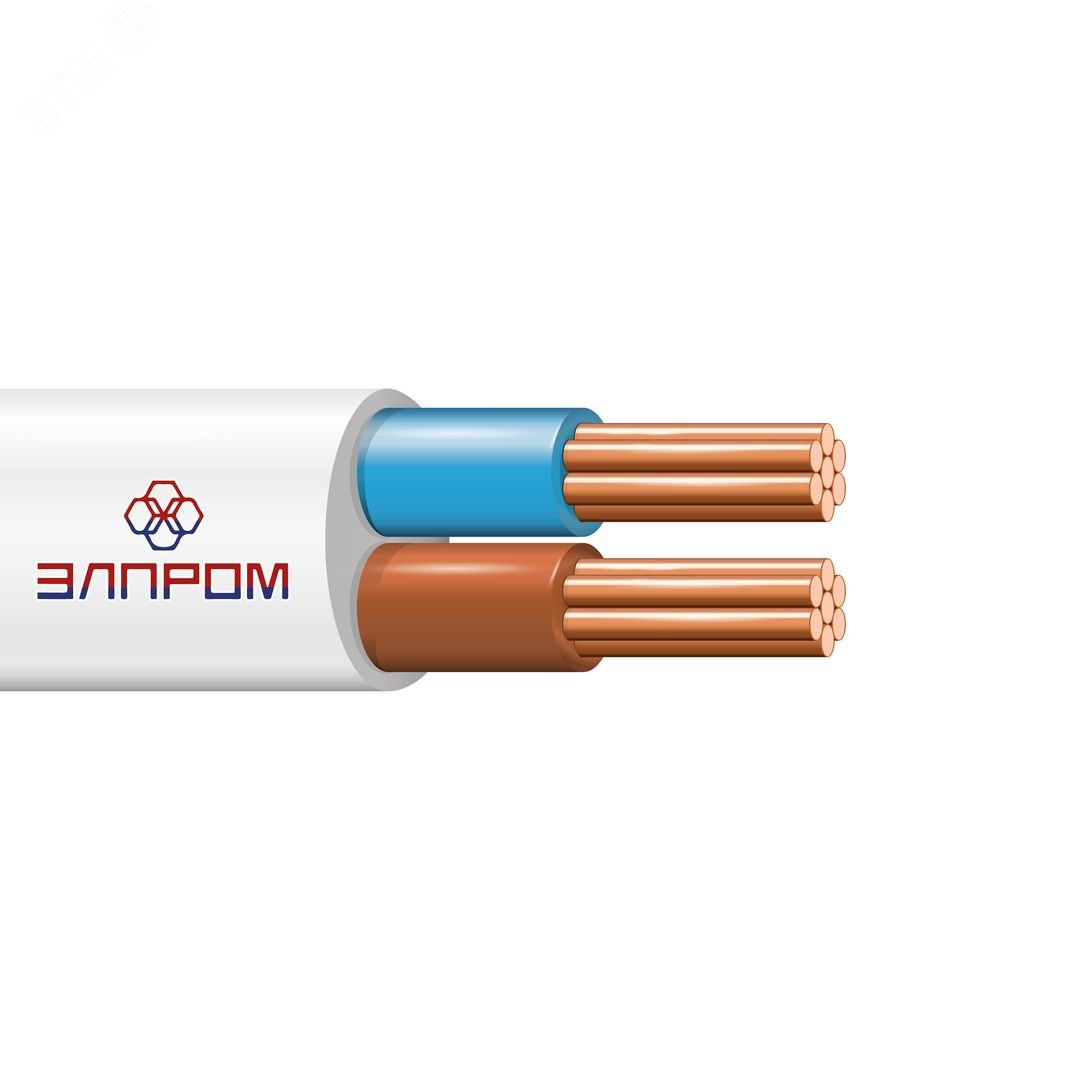 Провод ПВС нг(А)LS 2х0.75 белый(100м) ТРТС Элпром