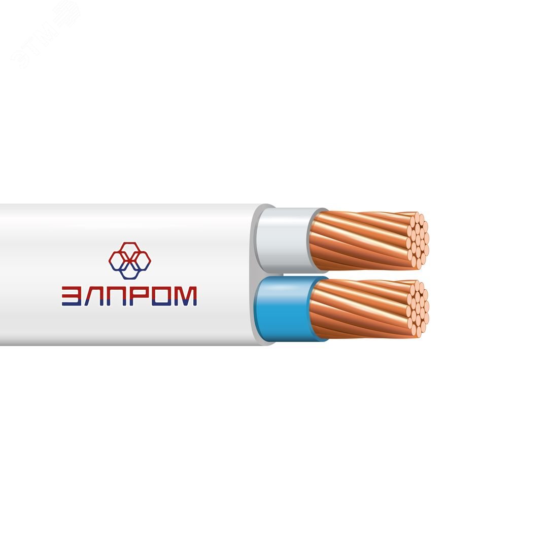Шнур ШВВП 2х0.5 белый(200м) ТРТС Элпром