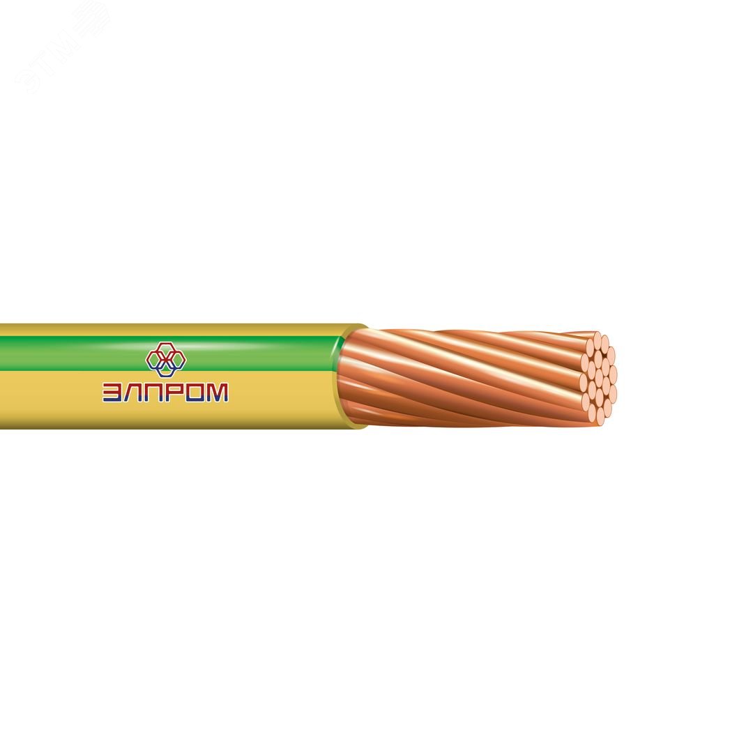 Провод силовой ПуГВ нг(А)LS 1х4 желто-зеленый(100м) ТРТС Элпром