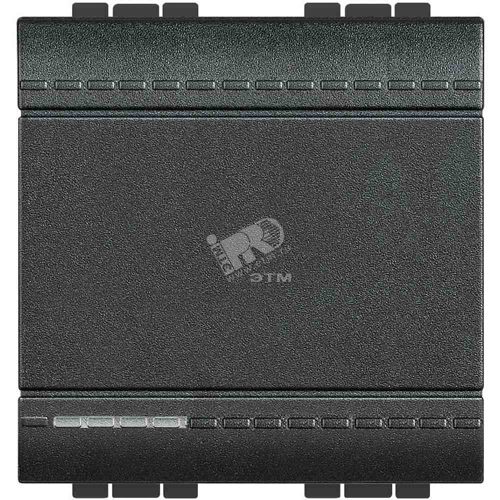 Изображение товара LivingLight Кнопка с винтовыми клеммами 2 модуля антрацит