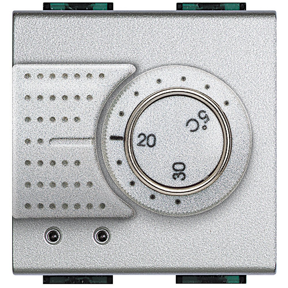 Livinglight Термостат электронный комнатный 2А 250В с датчиком теплого пола алюминий NT4441FH BTicino - превью 2