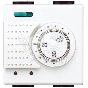 Термостат электронный комнатный с переключателем зима/лето и релейным выходом на С-NO контакт 2А 250В 2 модуля