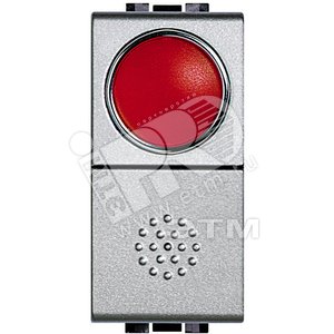 Кнопка 10А 1P-NО + индикатор с красным рассеивателем