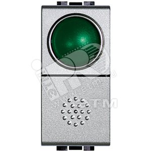 Кнопка 10А 1P-NО + индикатор с зеленым рассеивателем