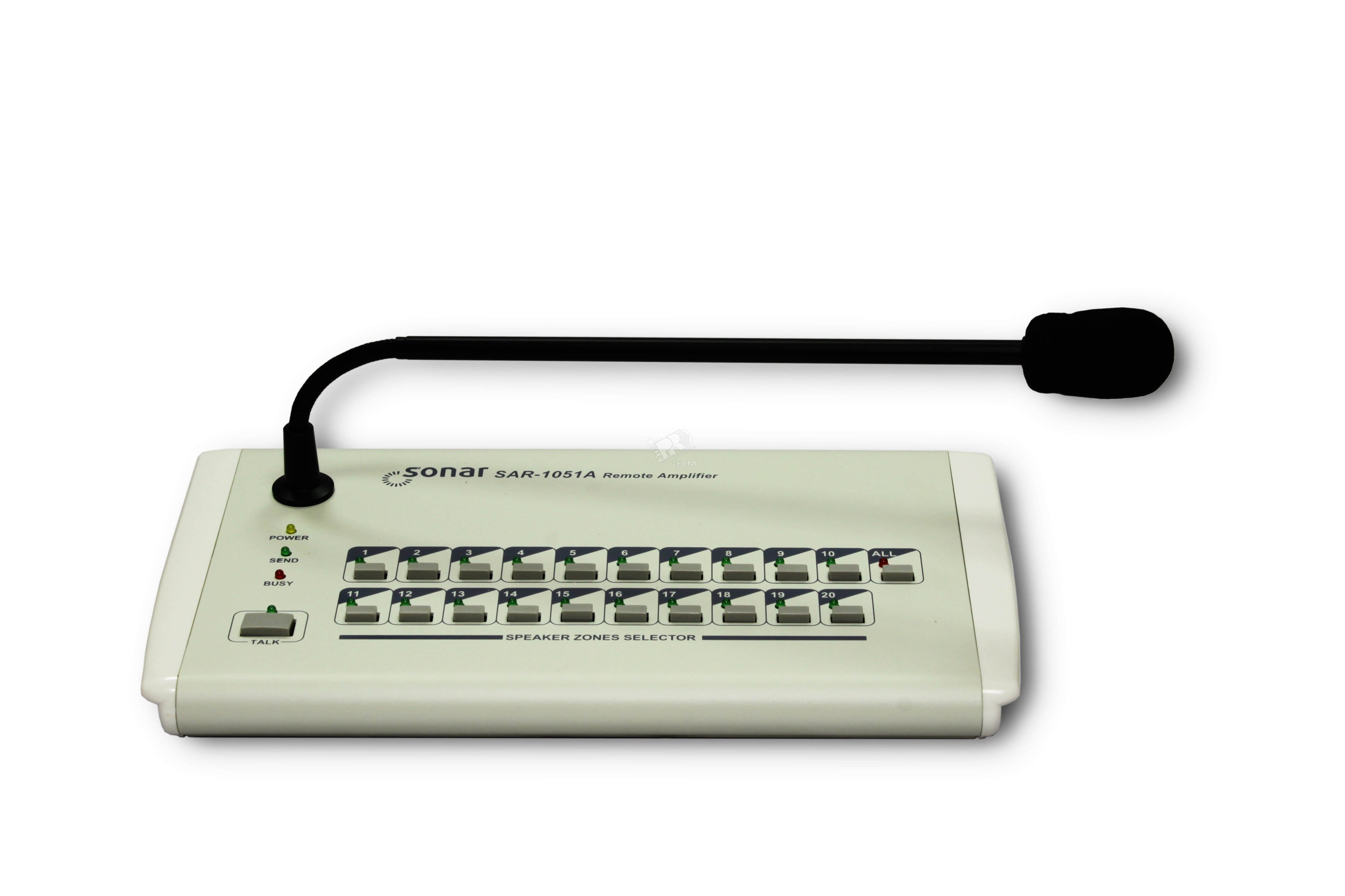 Изображение товара Пульт микрофонный SAR-1051A с селектором на 20 зон оповещения