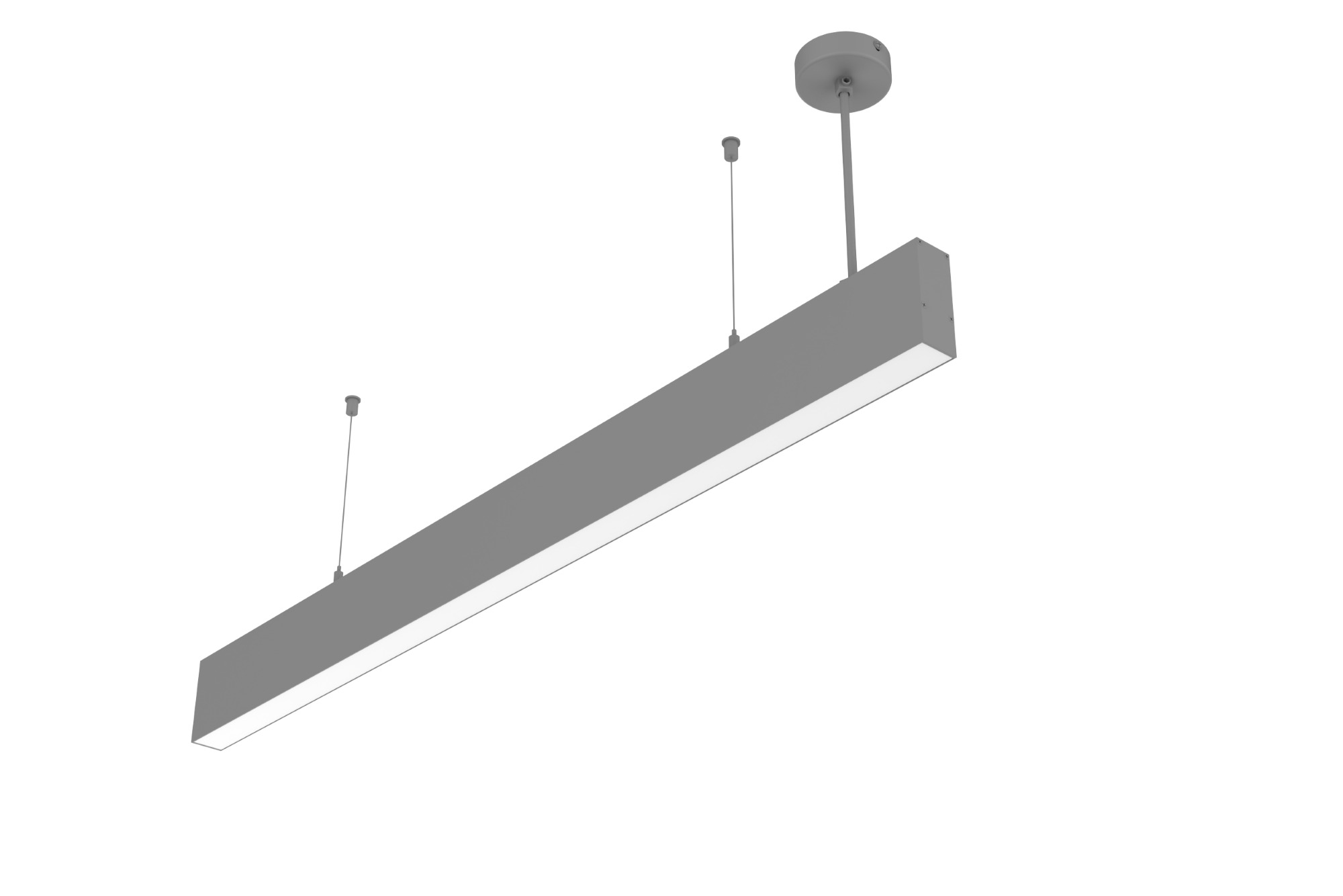 Светильник светодиодный Angusta High 1753x35x90мм подвесной 61 Вт 4000 К IP40 RAL7045 серый муар с рассеивателем опал аварийный автономный постоянного действия