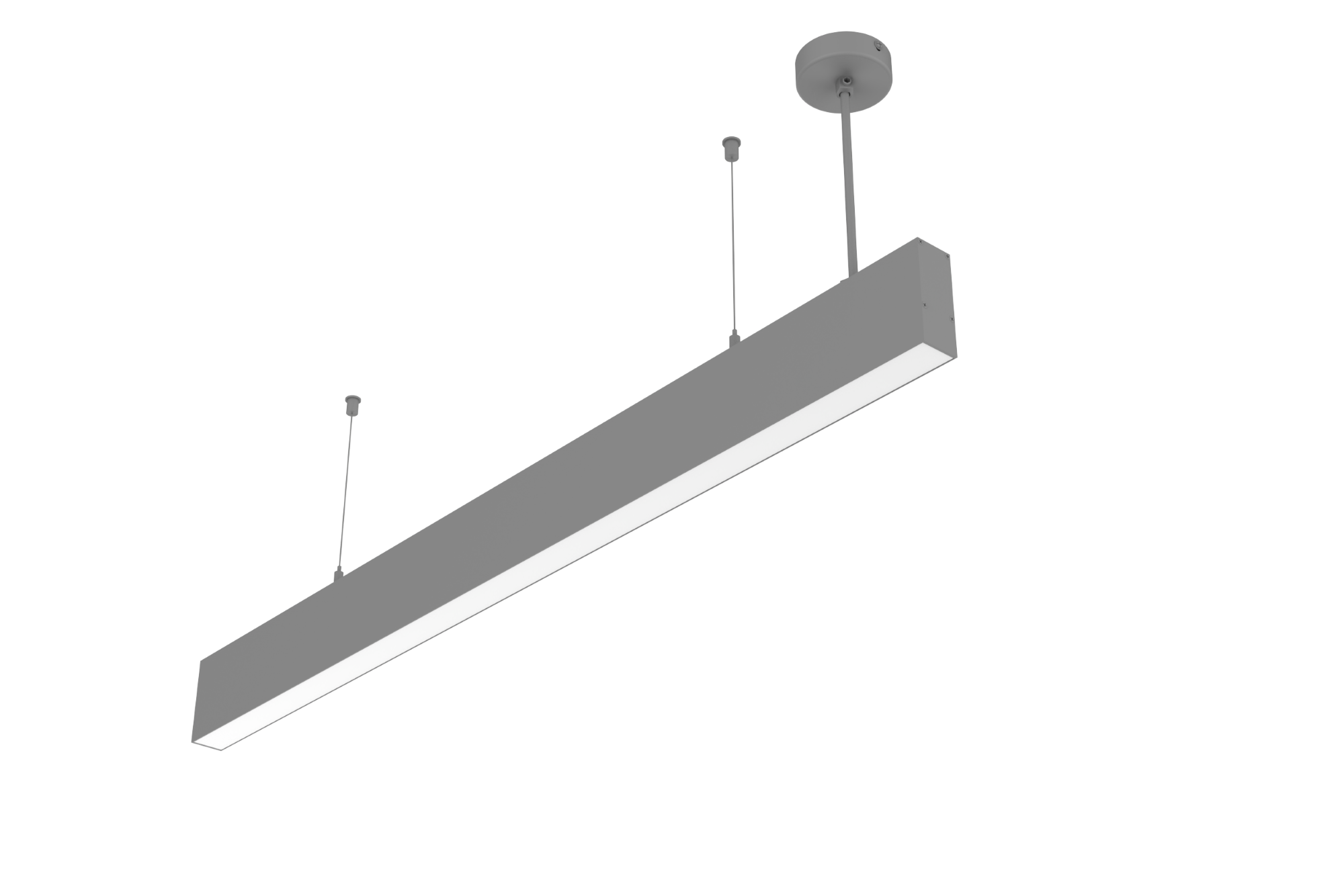Светильник светодиодный Angusta High 2001x35x90 мм подвесной 39 Вт Tunable White 3000-6500 K IP40 RAL7045 серый муар с рассеивателем опал диммируемый по протоколу DALI