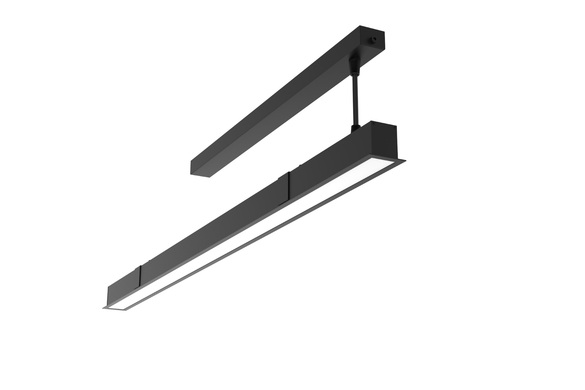 Светильник светодиодный Angusta Intus 1766x50x65мм встраиваемый 35 Вт 4000 К CRI 90 IP40 с рассеивателем опал RAL9005 черный муар DALI