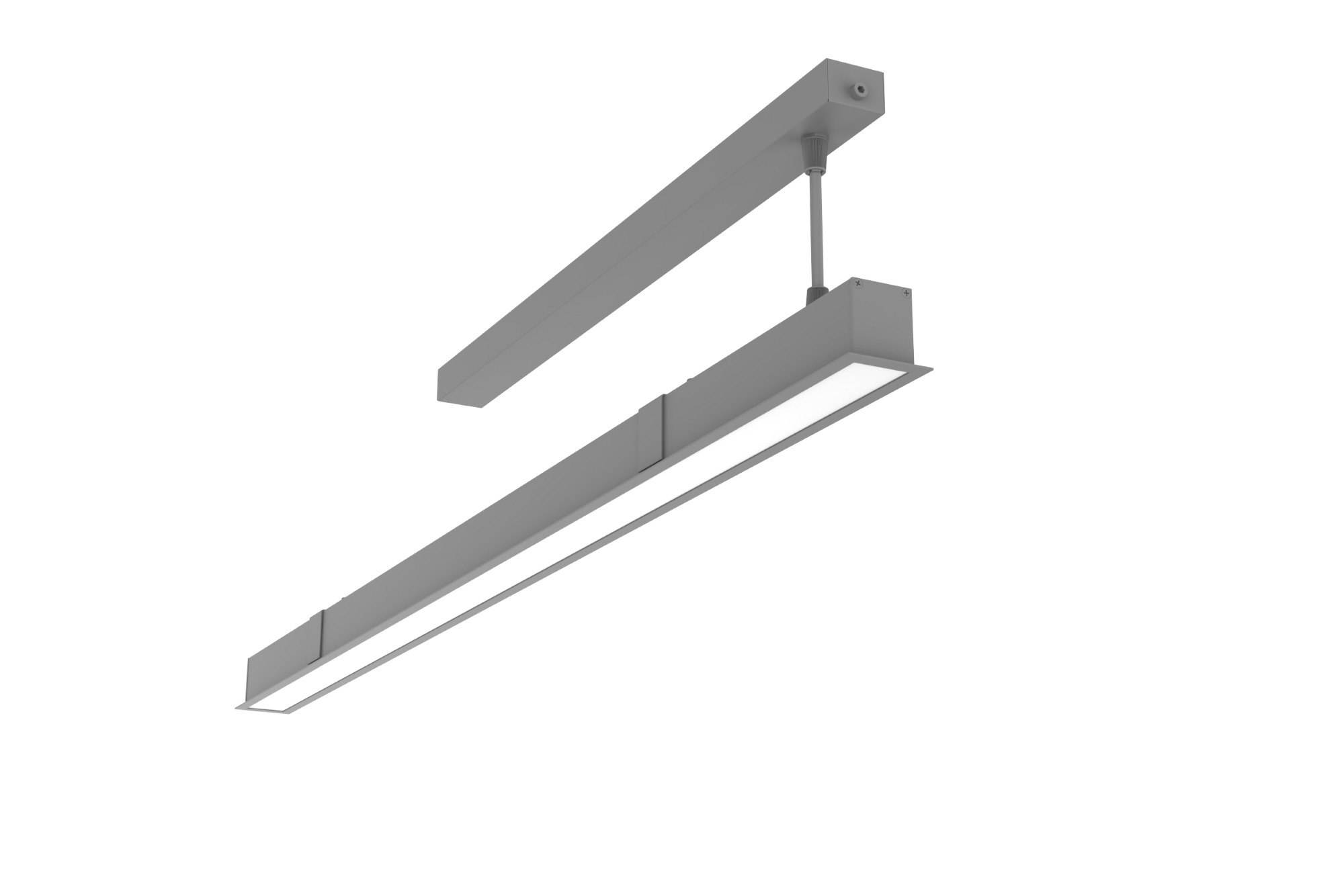 Светильник светодиодный Angusta Intus 526х50х45мм встраиваемый 11 Вт 3000 К CRI 90 IP40 RAL7045 серый муар с рассеивателем опал, диммируемый по протоколу DALI