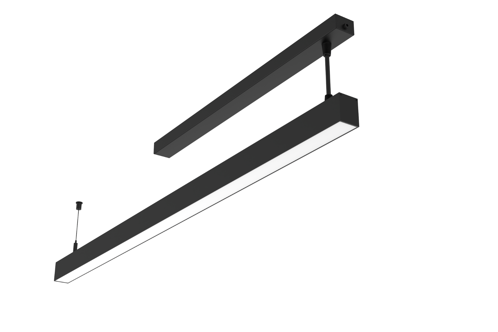 Светильник светодиодный Angusta 761x35x45мм подвесной 16 Вт 3000 К IP40 RAL9005 черный муар с рассеивателем опал