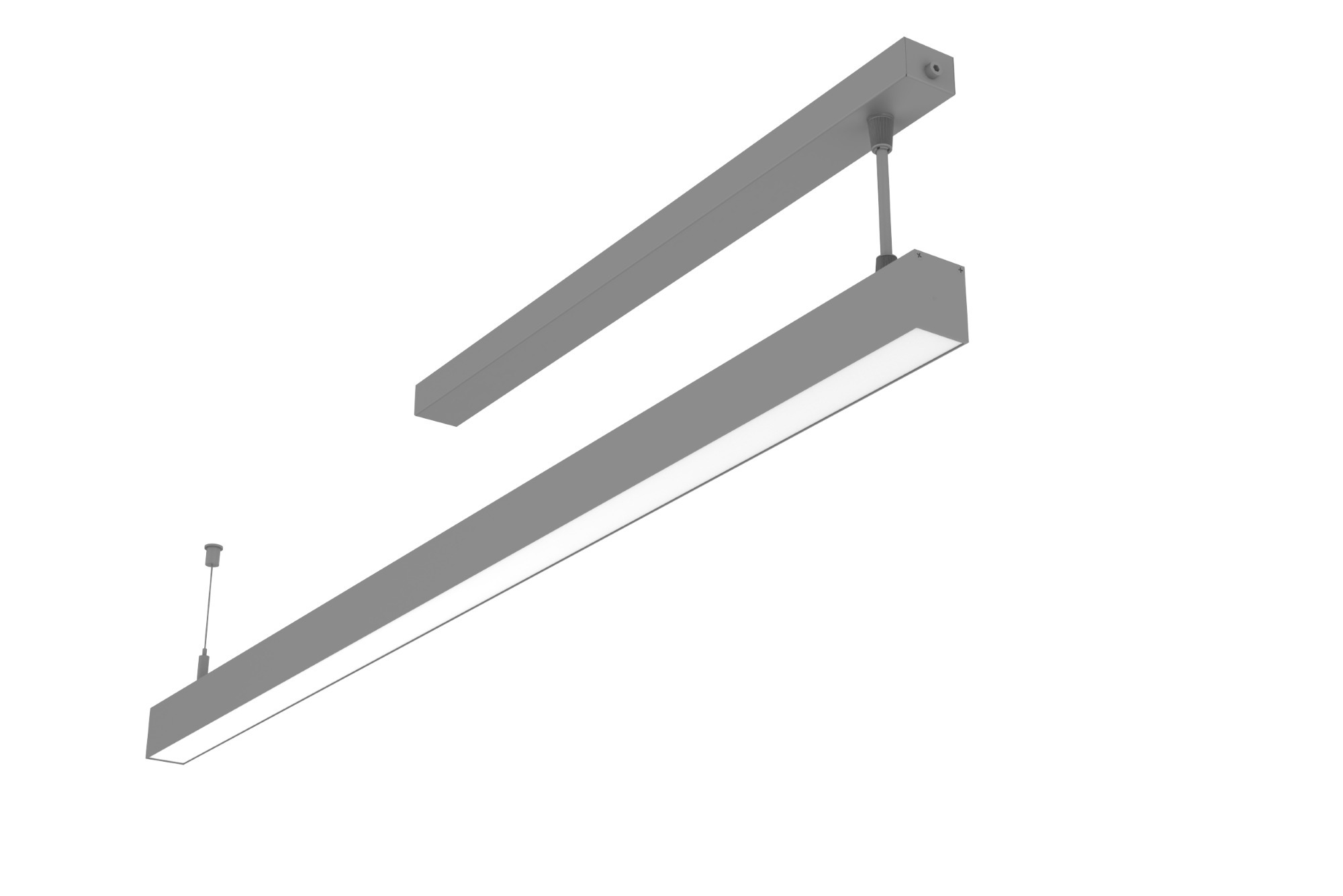 Светильник светодиодный Angusta 1753х35х45мм подвесной 35 Вт 4000 К IP40 RAL7045 серый с рассеивателем опал