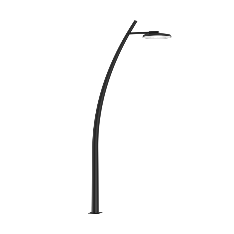 Опора стальная наружного освещения Arcus 4м горячее цинкование серый RAL7045 декоративный шов черный RAL9005 декоративный шов