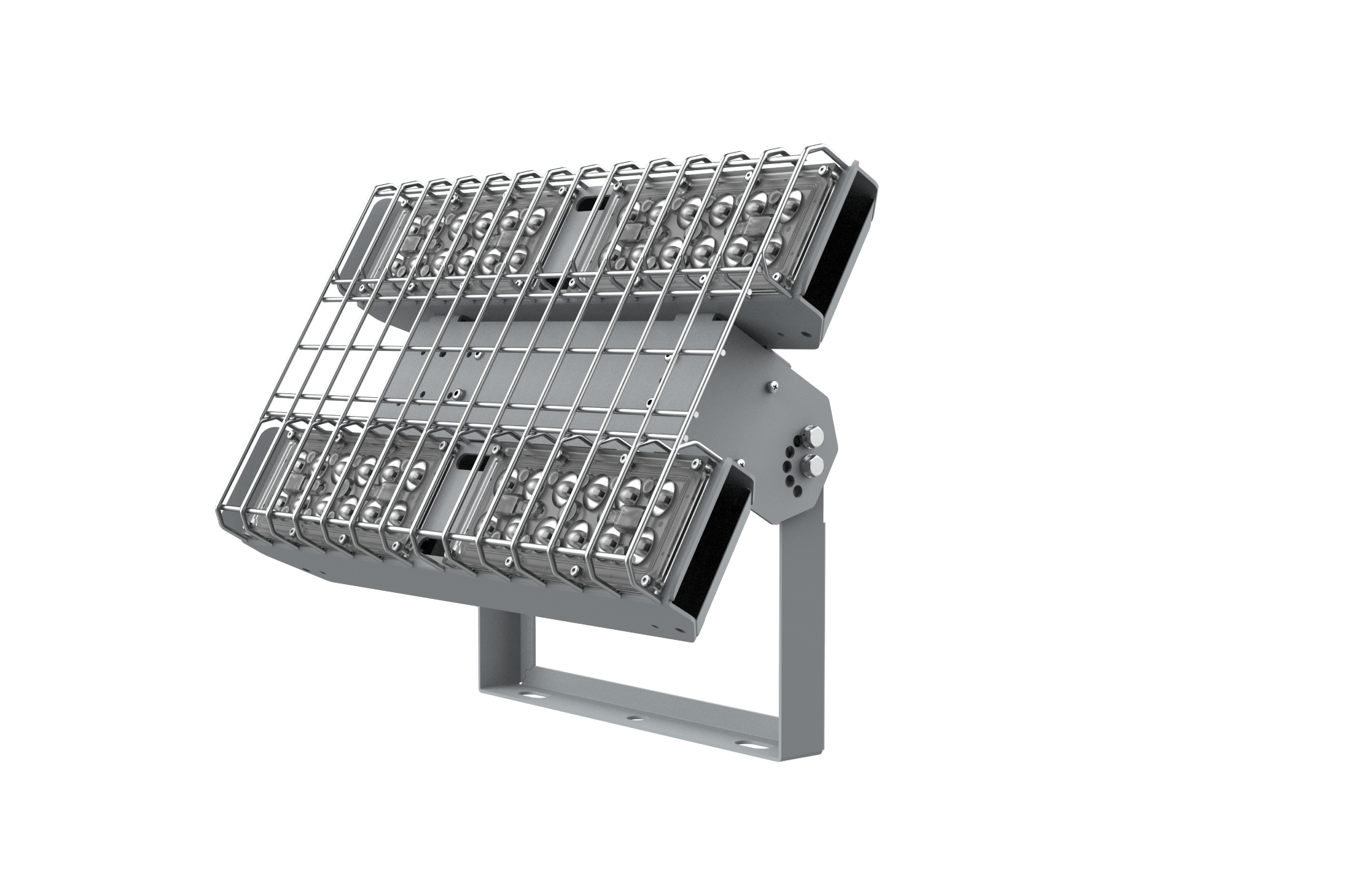 Светильник светодиодный Fizruk спортивный для образовательных учреждений 100 Вт CRI90 4000 K накладной IP65 с поворотным кронштейном защитной решеткой оптикой 60 градусов RAL7045 серый