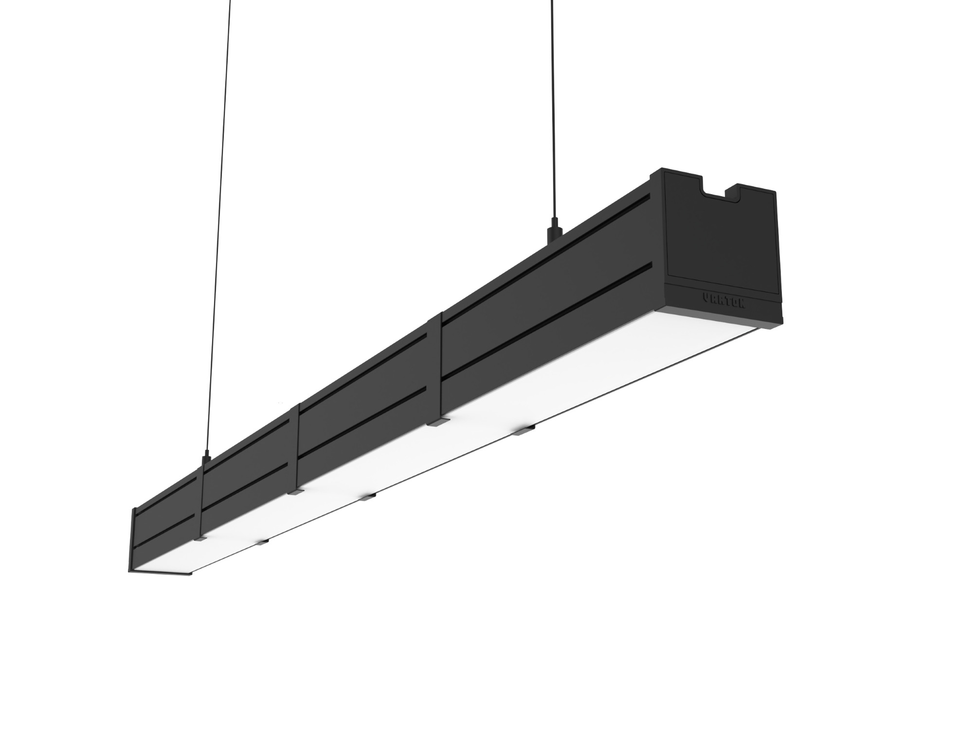Светильник светодиодный Mercury Pro GL подвесной/накладной 1019 х 66 х 68 мм 15 Вт 4000 К CRI 90 RAL9005 черный муар с декоративным проводом 2 м и комплектом подвесов 2 м опаловый рассеиватель закаленное стекло DALI