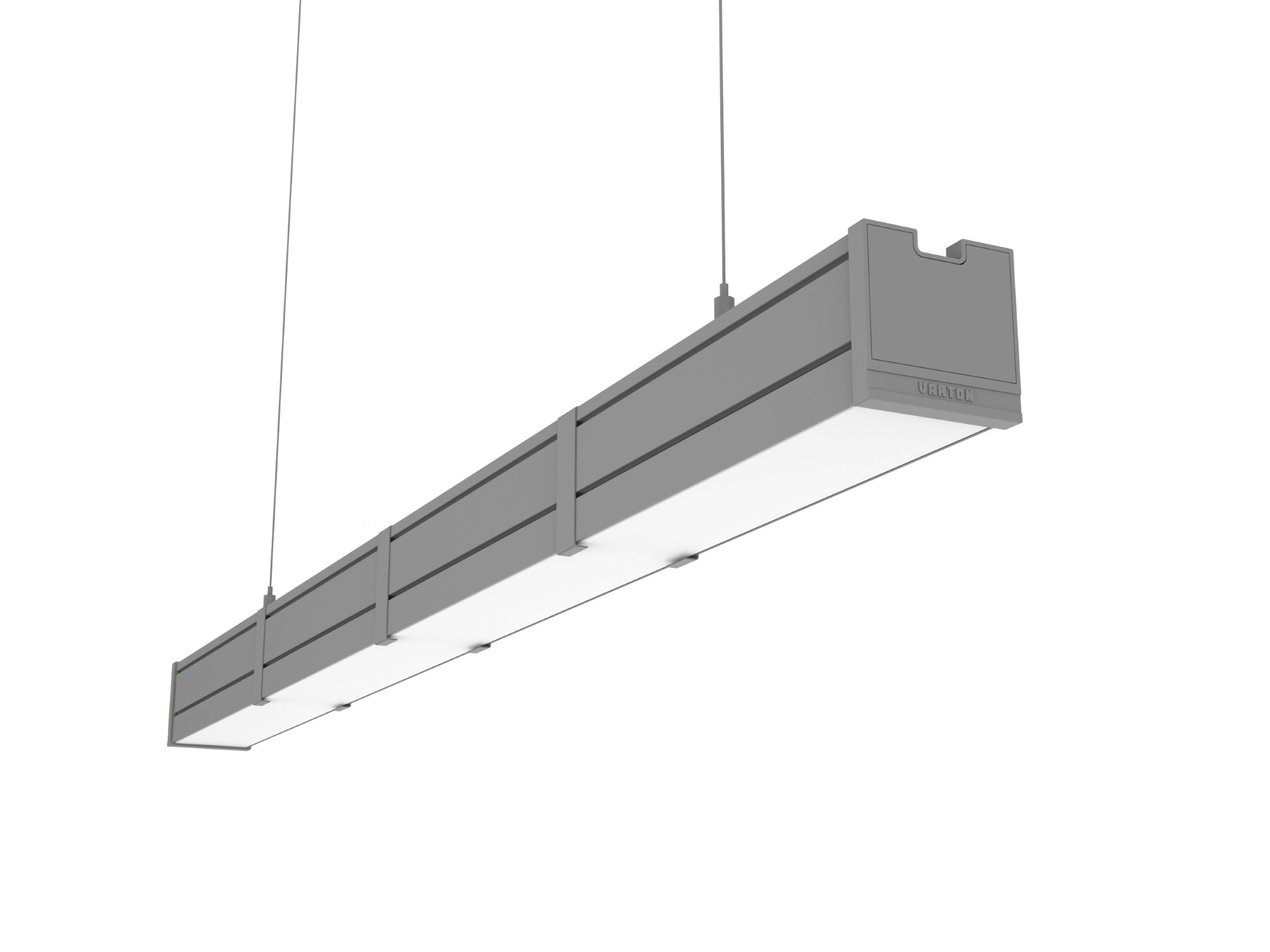 Светильник светодиодный Mercury Pro GL подвесной/накладной 1019 х 66 х 68 мм 48 Вт 3000 К CRI 90 RAL7045 сер муар с декоративным проводом 2 м и комплектом подвесов 2 м опаловый рассеиватель закаленное стекло DALI