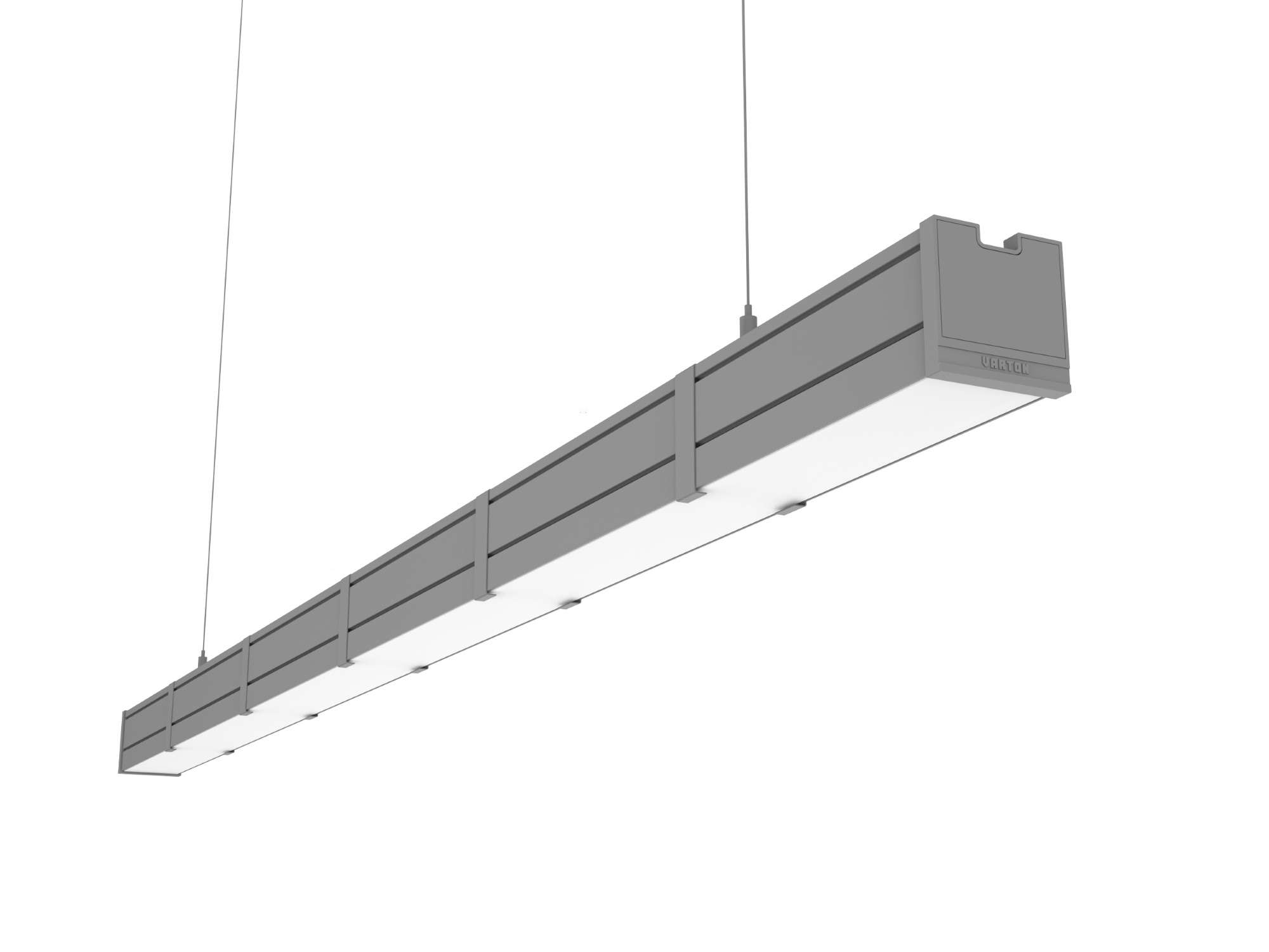 Светильник светодиодный Mercury Pro GL подвесной/накладной 1516 х 66 х 68 мм 50 Вт 3000 К CRI 90 RAL7045 сер муар с декоративным проводом 2 м и комплектом подвесов 2 м опаловый рассеиватель закаленное стекло DALI