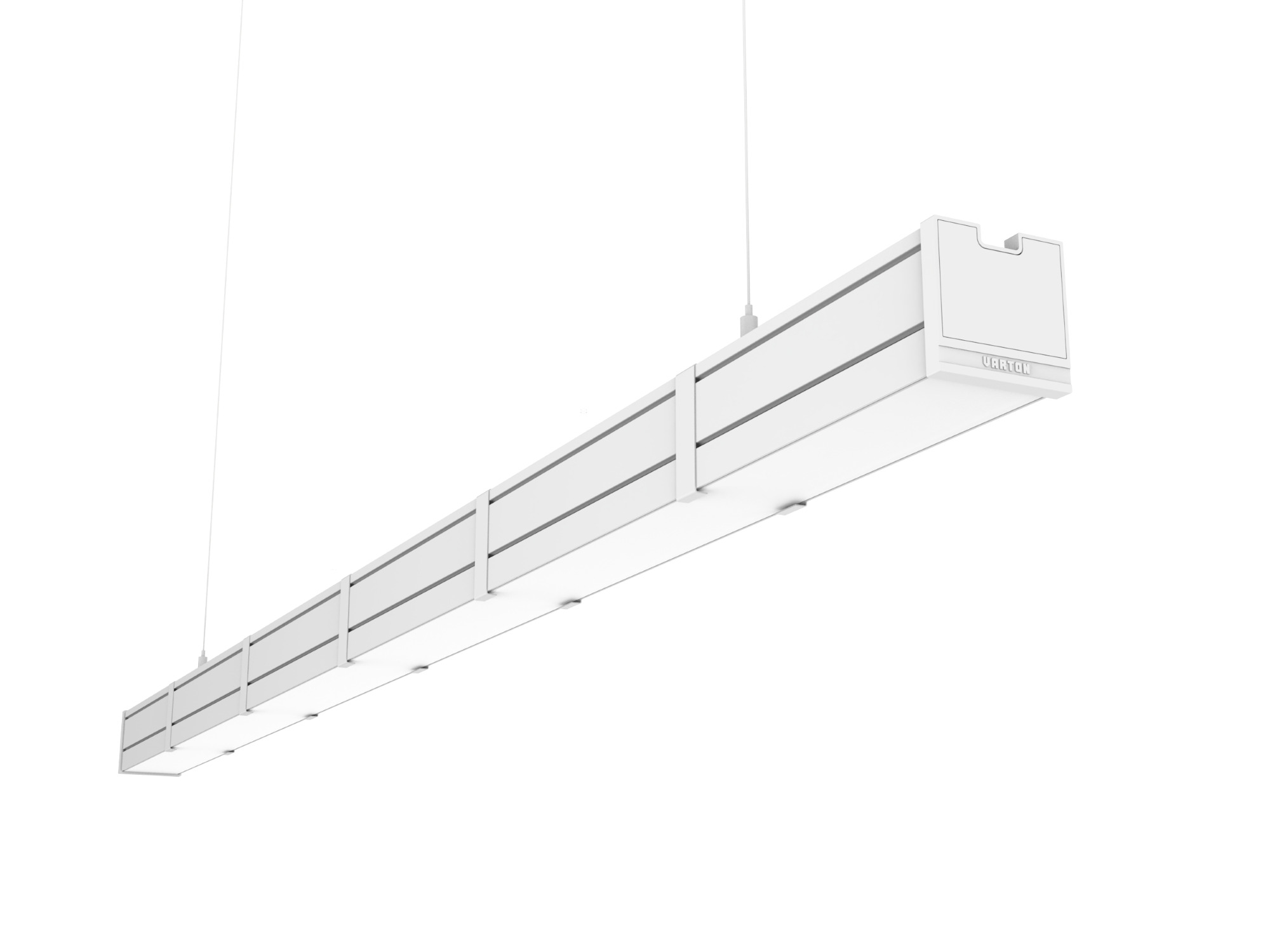 Светильник светодиодный Mercury Pro GL подвесной/накладной 1516 х 66 х 68 мм 21 Вт 4000 К CRI 90 RAL9003 белый муар с декоративным проводом 2 м и комплектом подвесов 2 м опаловый рассеиватель закаленное стекло