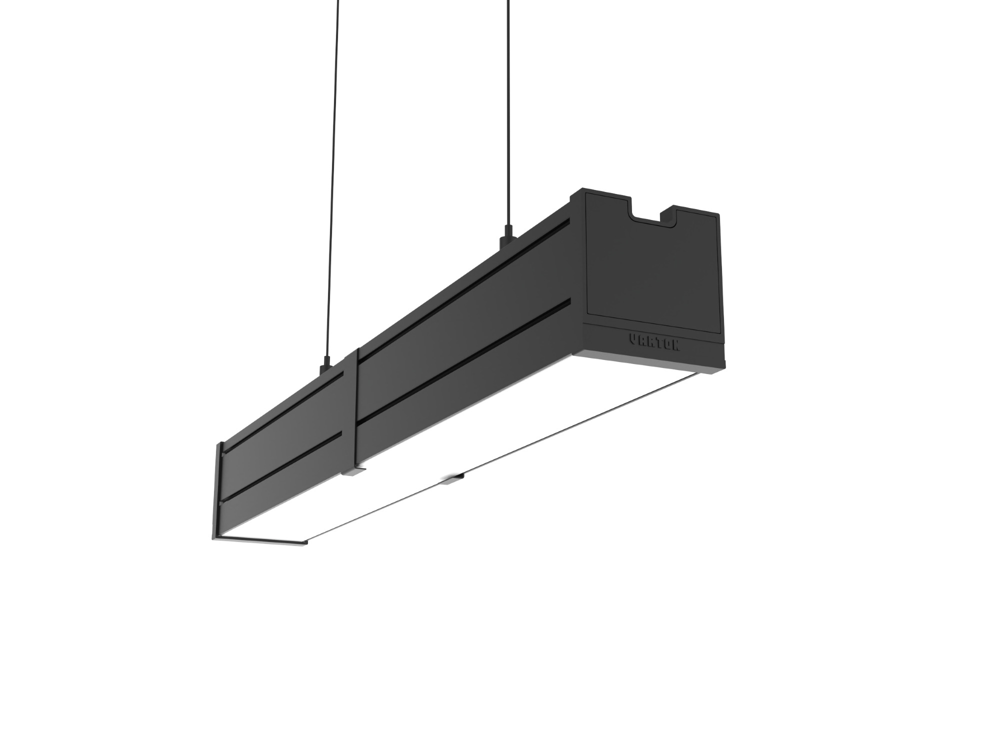 Светильник светодиодный Mercury Pro GL подвесной/накладной 523 х 66 х 68 мм 8 Вт 4000 К CRI 90 RAL9005 черный муар с декоративным проводом 2 м и комплектом подвесов 2 м опаловый рассеиватель закаленное стекло DALI