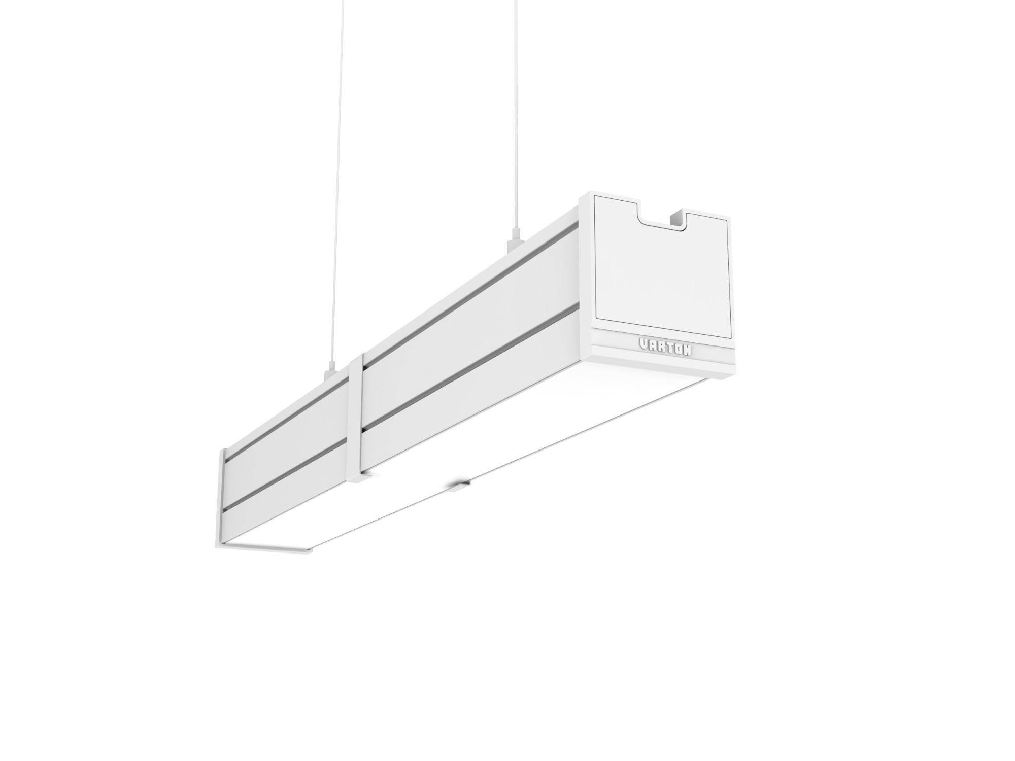 Светильник светодиодный Mercury Pro GL подвесной/накладной 523х66х68 мм 8 Вт 4000 К CRI 90 RAL9003 белый муар с декоративным проводом 2 м и комплектом подвесов 2 м опаловый рассеиватель закаленное стекло аварийный автономный постоянного действия