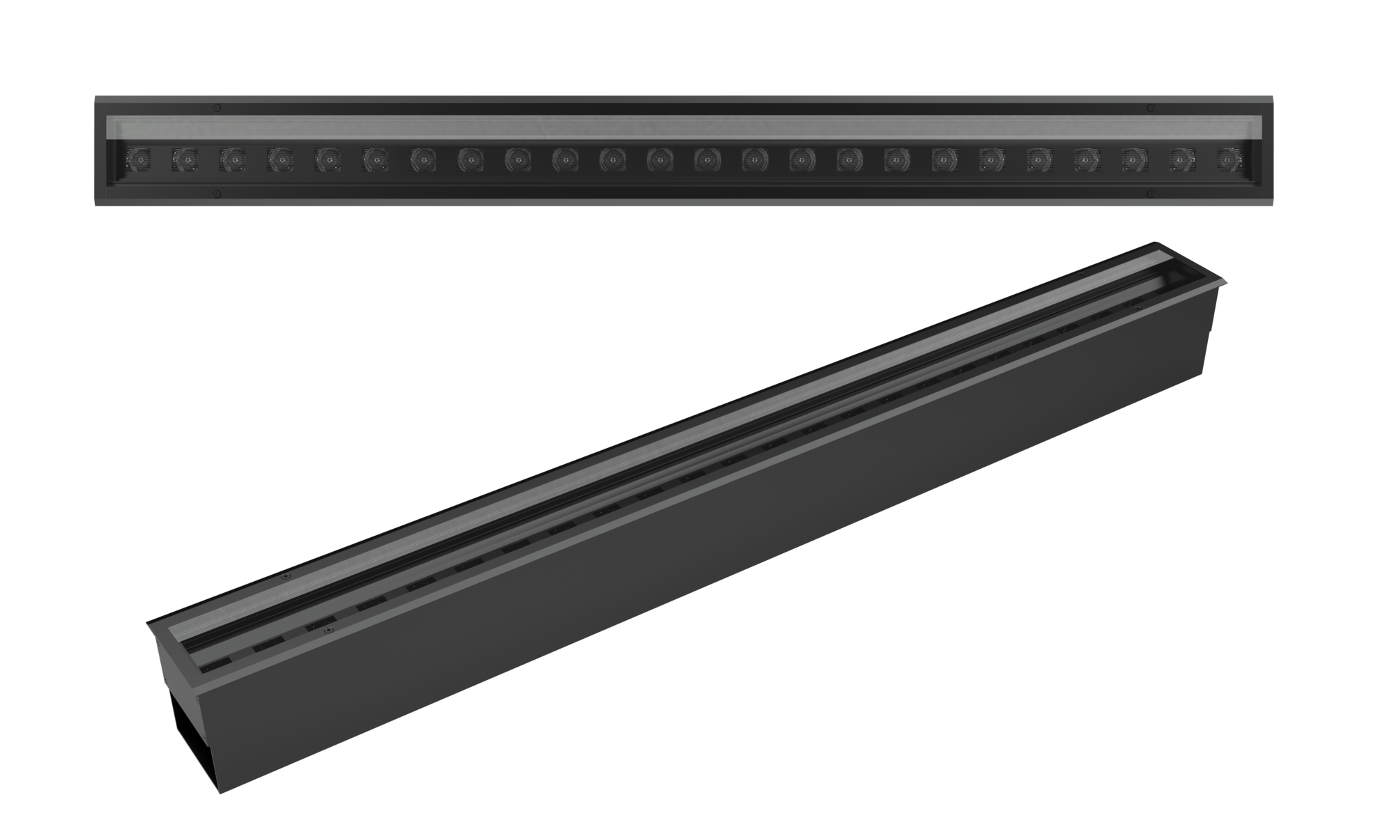 Светильник архитектурный Plint Line M 1010х90мм 48 Вт DMX RGBW RAL9005 черный 15град