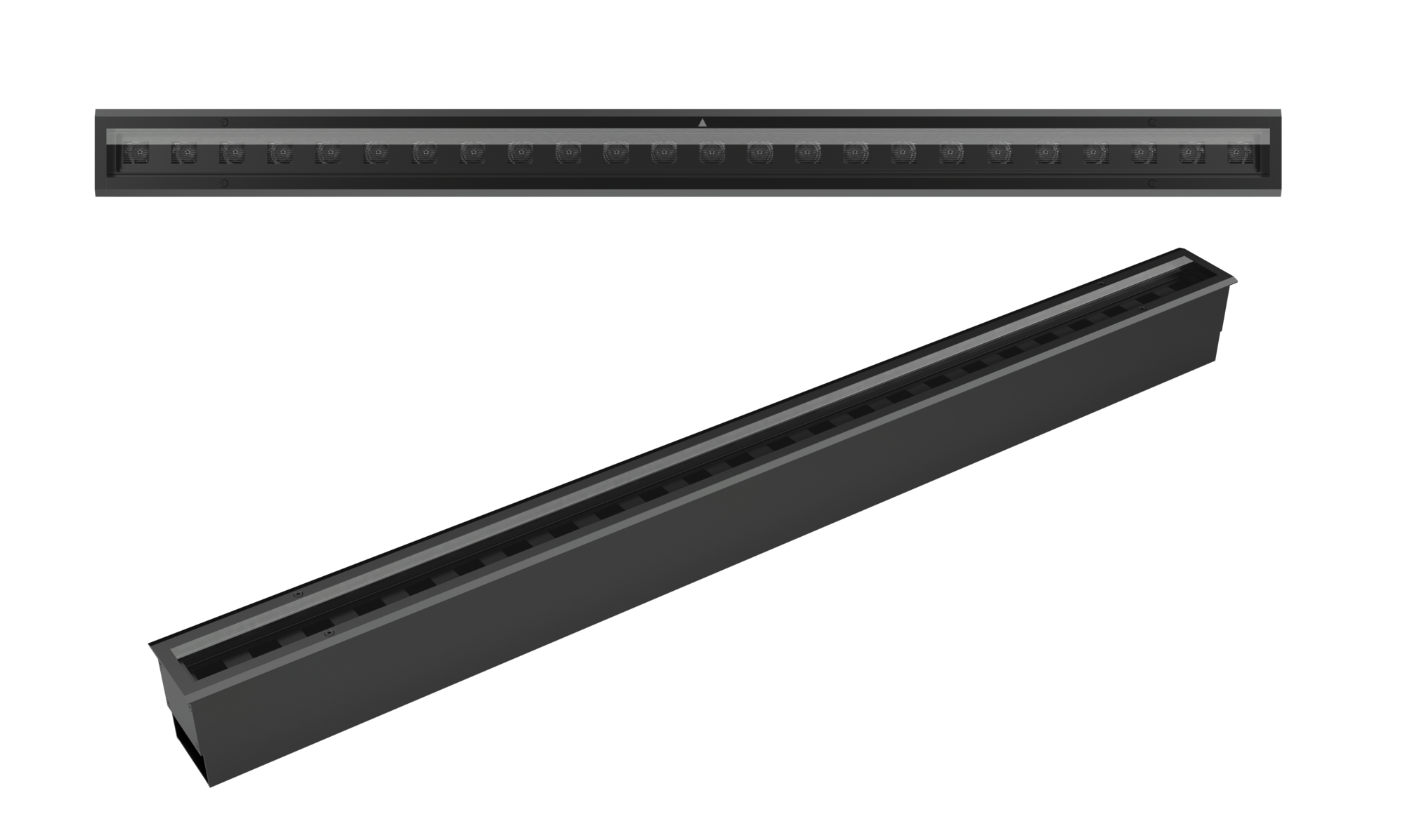 Светильник архитектурный Plint Line XS 24В 1010х65мм 15 Вт 3000 К RAL9005 черный 45град