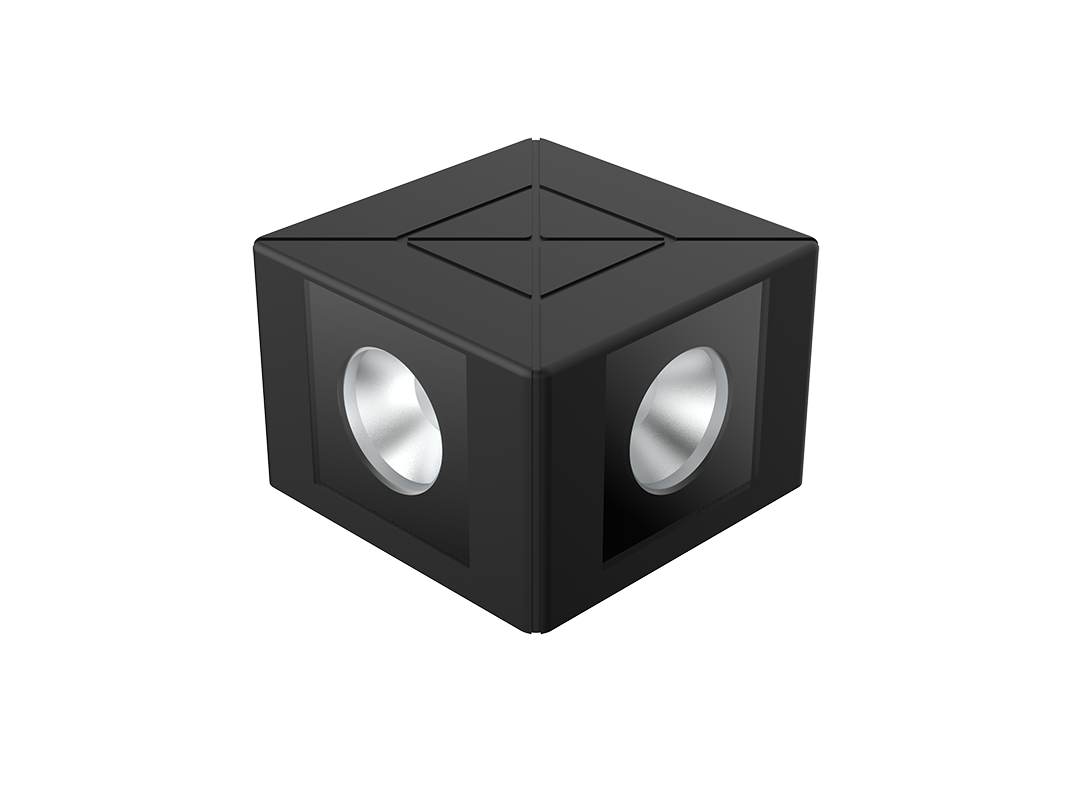 Светильник архитектурный Qrua 2R 6Вт 24В 40град RGBW DMX RAL9005 черный