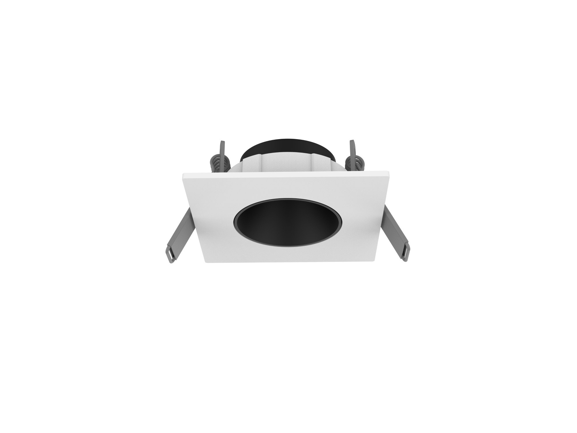 Рамка для модульного светильника Hottel 02 квадратная с круглым отверстием встраиваемая 65 х 24 мм (м. о. 52 мм) чёрный рефлектор