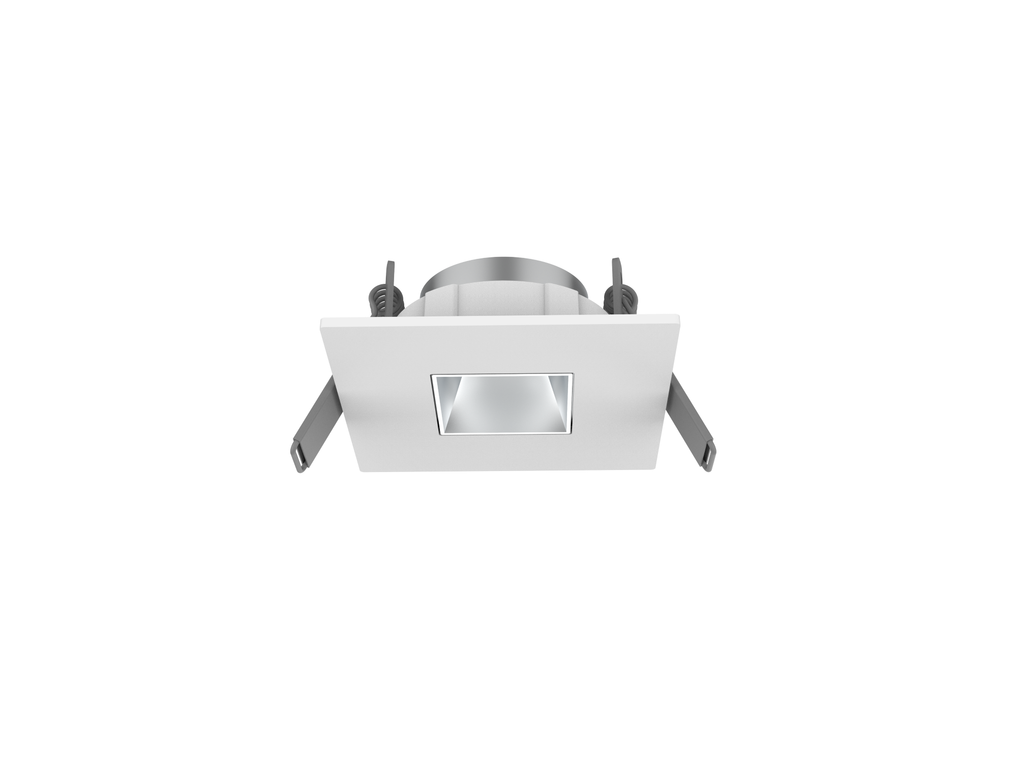 Рамка для модульного светильника Hottel 03 квадратная с квадратным отверстием встраиваемая 65 х 24 мм (м. о. 52 мм) серебряный рефлектор