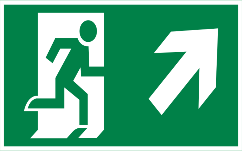 Пиктограмма Vault SST Выход вправо вверх 150х300 мм