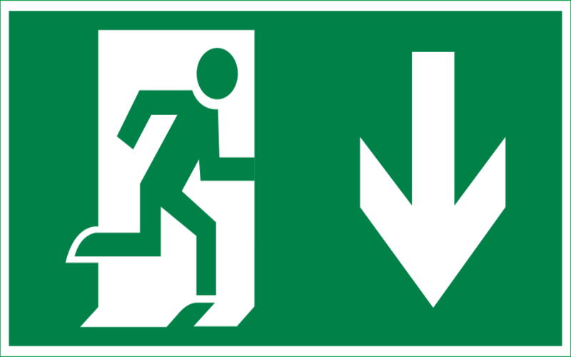 Пиктограмма Vault SST Выход вниз 200х400 мм