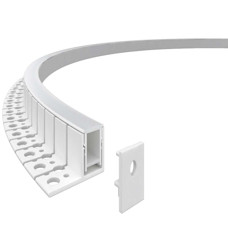 Профиль алюминиевый гибкий для встр. в ГКЛ 2000х16х14мм (36х14мм, вылет 20мм, макс. ширина ленты 12мм)