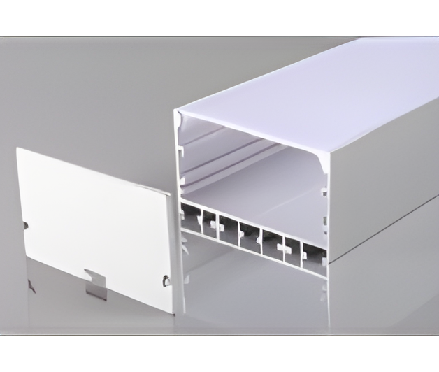 Профиль алюминиевый для LED ленты подвесной/накладной 1200х50х20мм металлик в комплекте: рассеиватель опал 2 м, 2 заглушки