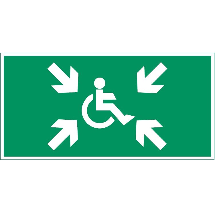 Пиктограмма Безопасная зона МГН 400х200мм для аварийно-эвакуационного светильника Vault