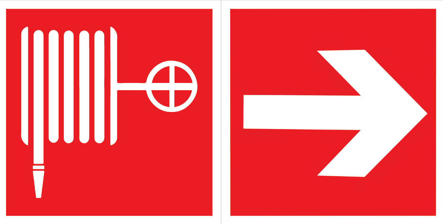 Пиктограмма ПОЖАРНЫЙ КРАН / СТРЕЛКА 400х200мм для аварийно-эвакуационного светильника Vault